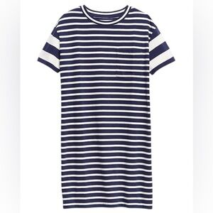 Gap Navy Blue Striped Short Sleeve Pocket T-Shirt Dress NEW